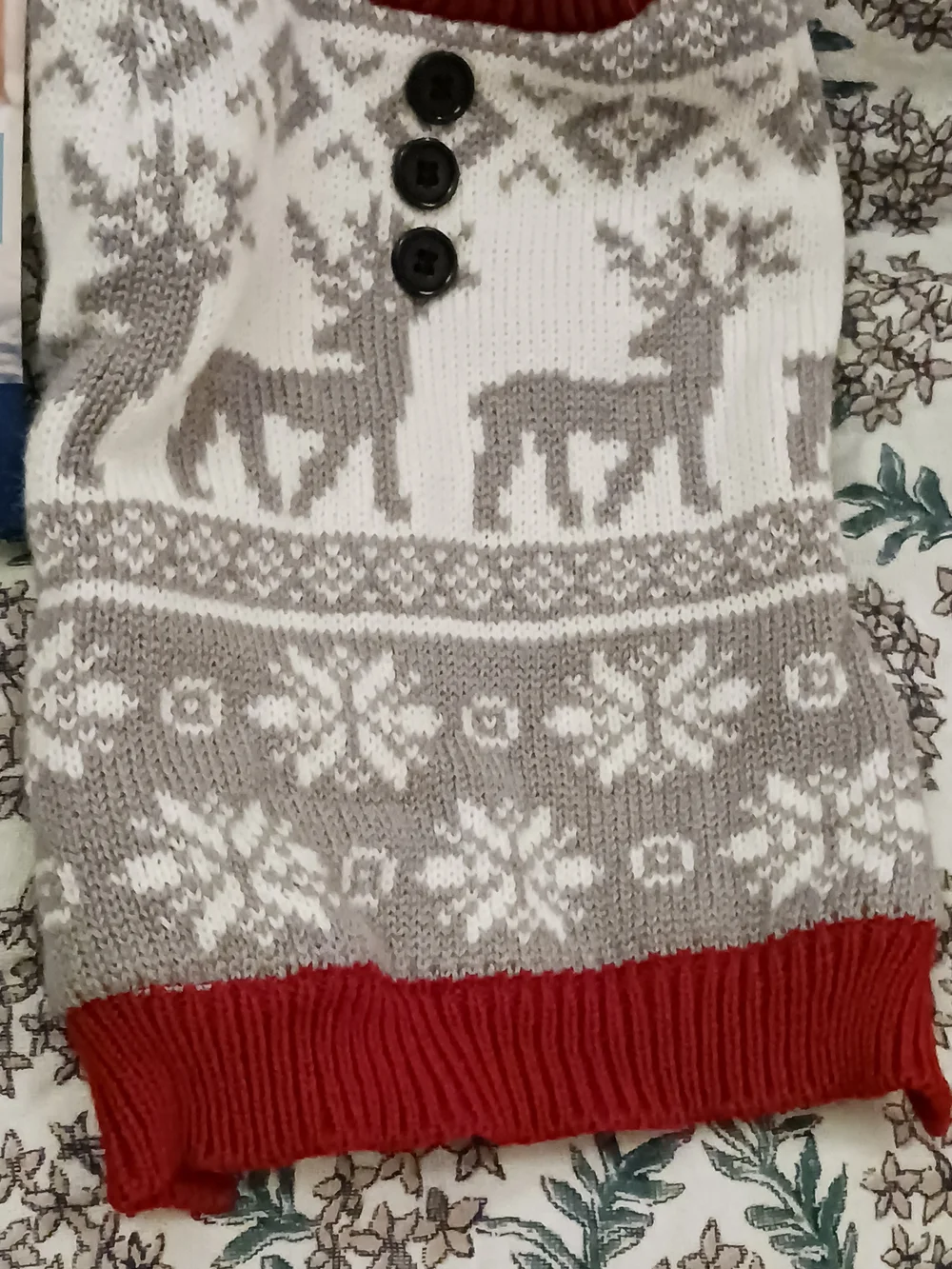 Reindeer Winter Knit Dog Sweater with Fleece Interior